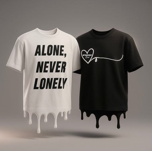 'Alone Never Lonely' Oversized Body Crop Tee